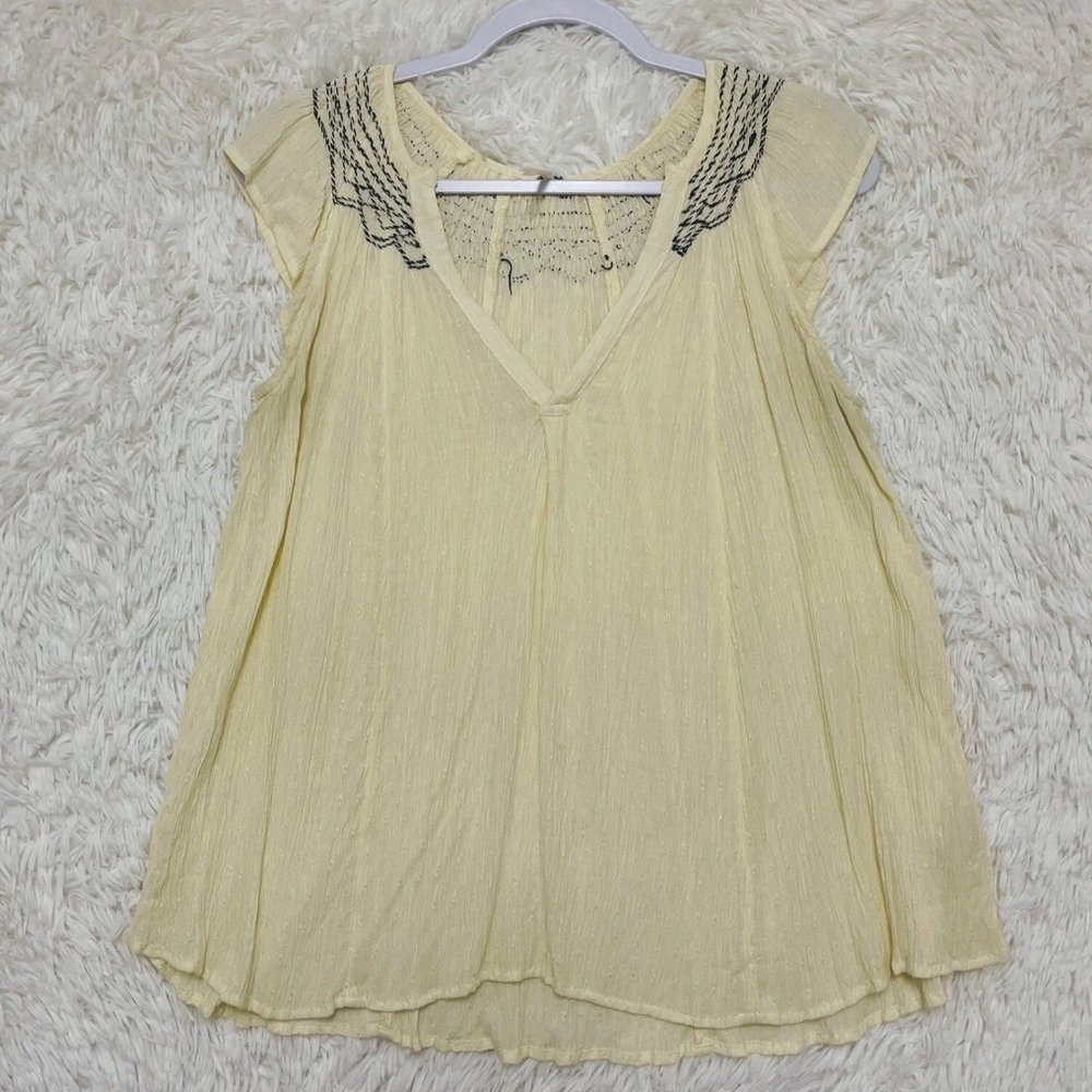 Free People Top Womens Cream XS Hippie Fairycore BoHo Chic Cottagecore Feminine